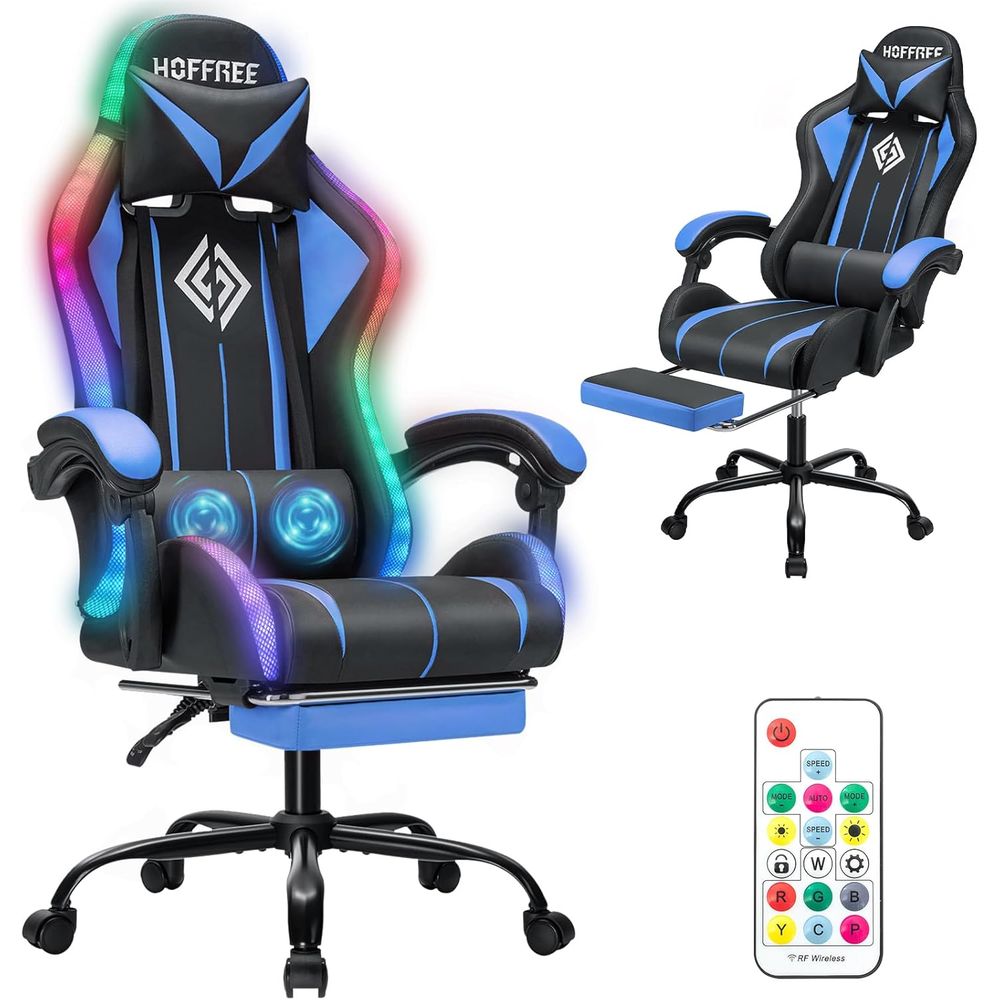 마사지 기능이 있는 LED 게이밍 의자 RGB 조명 컴 - Video Gaming & Esports Usd Acc 리뷰 및 가격